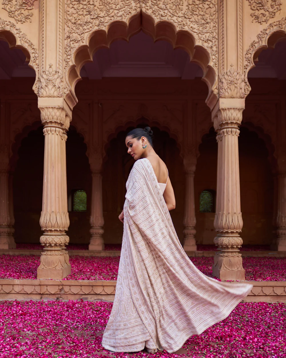 Premium Resham Chikankari Georgette Saree