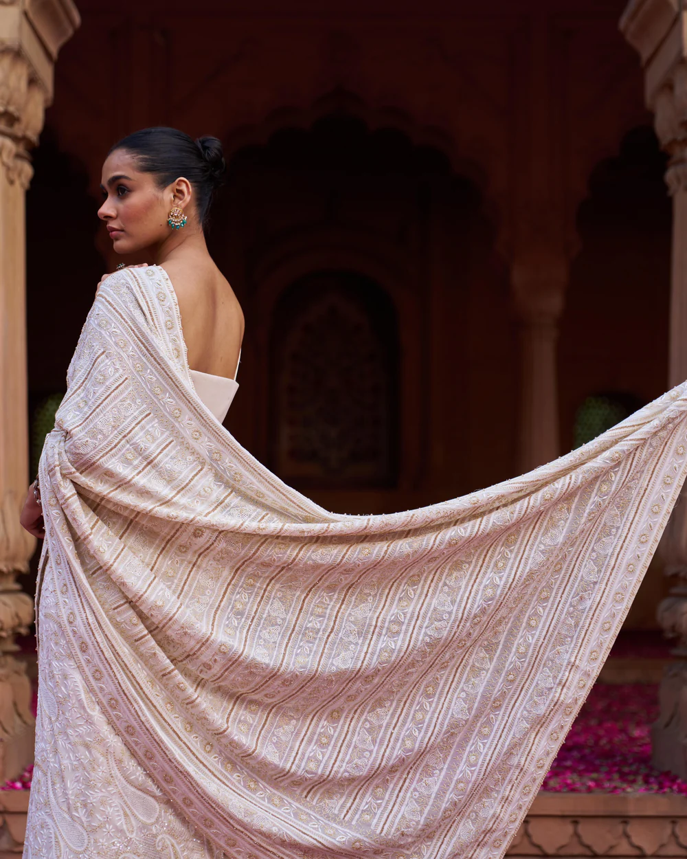 Premium Resham Chikankari Georgette Saree